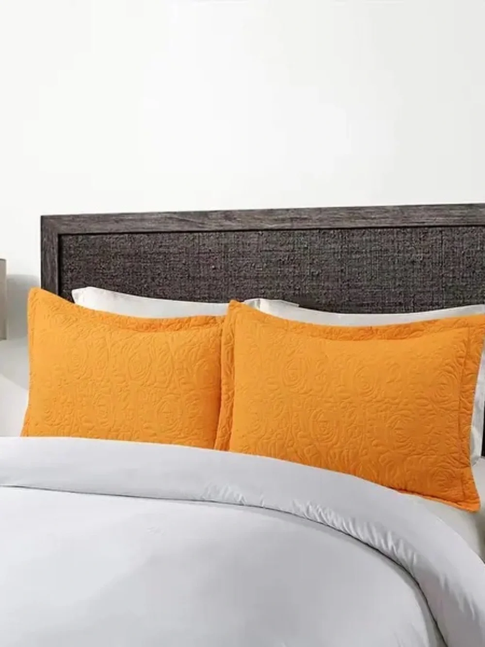 Burnt Orange Quilted Pillow Sham Pair - Home Bedding